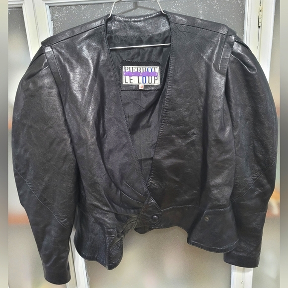 Pierrot Le Loup Paris Vintage Leather Jacket Designer Y2K Front Wrap Rouge sz M - Picture 4 of 16